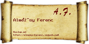 Almásy Ferenc névjegykártya