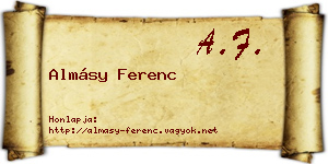 Almásy Ferenc névjegykártya