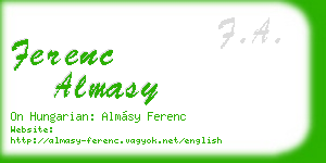 ferenc almasy business card