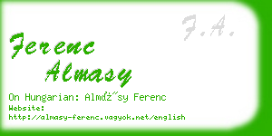 ferenc almasy business card